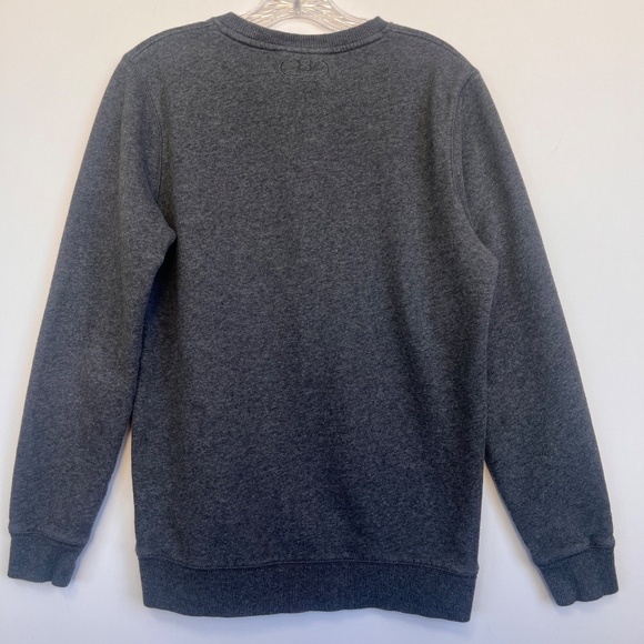 Under Armour Fitted Fleece Crewneck Sweatshirt Dark Gray Small Casual Activewear - Picture 7 of 9